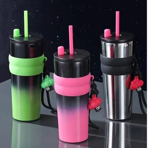 Gobelet isotherme en acier inoxydable personnalisé, luxueux, unique, réutilisable, pour boissons fraîches, avec couvercle - Product Image 6