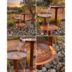Fontaine de jardin en acier inoxydable 304 avec bassin intégré pour l'aménagement extérieur des hôtels et villas - Product Image 3