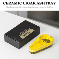 Cendrier en céramique à fente unique, bord doré émaillé, design européen personnalisé, 6 couleurs, vente en gros pour boutiques de tabac, salons et bars