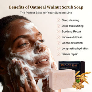 Jabón en Barra Exfoliante Suave para Piel Sensible - Exfoliante <span class=keywords><strong>de</strong></span> Avena y Nuez, Iluminador y <span class=keywords><strong>Antiinflamatorio</strong></span>, Logotipo Personalizado - Product Image 3