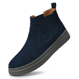 Fourniture Usine Bottines <span class=keywords><strong>Chelsea</strong></span> Mi-Hautes en Cuir Véritable Pur Imperméables LOGO Personnalisé pour Hommes - Product Image 4