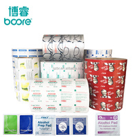Sachet unique tissu non tissé lingettes humides tampons alcoolisés feuille d'aluminium laminé papier composite emballage pour Auto Making Machine
