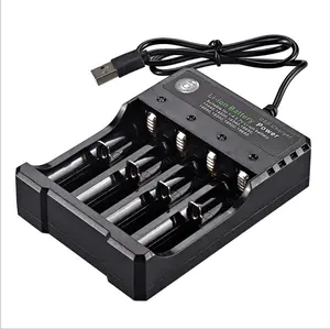 Rechargeable 18650 Battery Charger 4 Slots Li-Ion Battery USB Charger Adapter