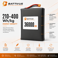 Batterie à semi-conducteurs longue durée 12S 14S, série 12Ah-30Ah 52.2V 60.9V, haute tension, pour drones commerciaux de cartographie et VTOL
