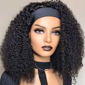 <span class=keywords><strong>Parrucca</strong></span> <span class=keywords><strong>Afro</strong></span> Ricci Crespi con Fascia, in Capelli Umani Vergini Brasiliani, Realizzata a Macchina, per <span class=keywords><strong>Donna</strong></span> - Vendita all'Ingrosso - Product Image 1
