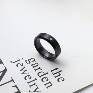 Pure <b>Titanium</b> <b>Ring</b> Men's Simple Diamond Flat Band Everyday Wear Geometric Design Jewelry - Product Image 1