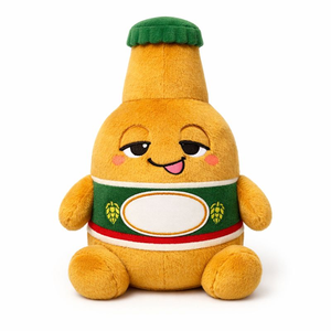 Peluche Personalizzato a Forma di Bottiglia di Birra, Divertente Mascotte Morbida per Promozioni Bar, Regali per Feste e Marketing del Marchio - Product Image 1