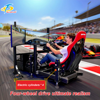 Simulateur de course VR 3D commercial, 4 axes dynamiques, jeu de conduite automobile à trois écrans, machine de réalité virtuelle immersive pour parc à thème