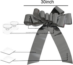 RED Big Car Bow Géant Car Gift Wrapping Pull Bow avec 20 ft <span class=keywords><strong>Ruban</strong></span> pour <span class=keywords><strong>Cadeau</strong></span> Nouvelles Maisons Décoration de Noël - Product Image 4