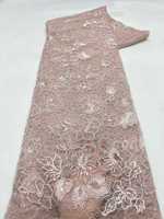 Tissu en dentelle à paillettes 100% polyester avec broderie florale pour robes de mariée et vêtements élégants de luxe