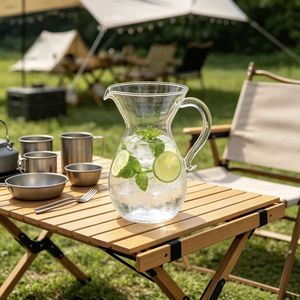 <span class=keywords><strong>Jarra</strong></span> de Agua y Juego de Tazas de Vidrio de Borosilicato con Diseño Moderno de Lirio de los Valles, <span class=keywords><strong>Jarra</strong></span> Resistente al Calor, 2 Tazas para Decoración del Hogar y Regalos - Product Image 2