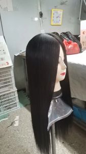 Perruque <span class=keywords><strong>m</strong></span>édicale sans colle en cheveux humains Remy chinois, base en soie 5x5 pouces, nouée à la main, pour femmes souffrant d'alopécie, avec bonnet en silicone - Product Image 3