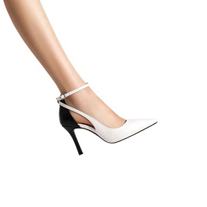 Escarpins élégants à <span class=keywords><strong>talon</strong></span> aiguille et bout pointu avec bride cheville pour <span class=keywords><strong>femme</strong></span> – Chaussures d'été formelles et de bureau - Product Image 3