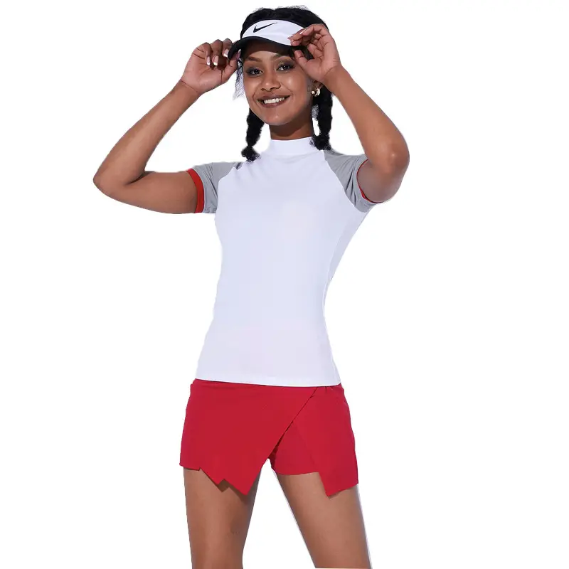 Traje de falda de tenis de dos piezas, Culottes de manga corta para Golf, traje deportivo para Bádminton