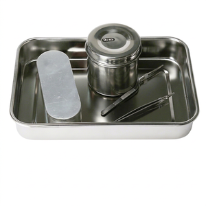 Plateau de désinfection de laboratoire pour instruments chirurgicaux, en acier inoxydable 304, avec couvercle carré, taille personnalisée, usage hospitalier, SWISHER CE - Product Image 1