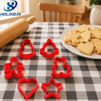 Lot de 6 emporte-pièces en plastique de qualité alimentaire pour presse à biscuits et tampon de fête