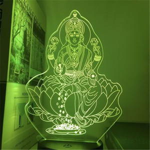 Đèn Bàn LED Cảm Ứng Phật Giáo, Đèn Ngủ Acrylic 7 Màu Tâm Trạng Đèn LED 3D Hình Phật Giáo Nhiều Màu - Product Image 4