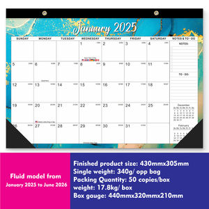 Calendario de pared de doble bobina de Metal simple creativo en inglés de 18 bocas personalizado 2025 para planificar y organizar su hogar y oficina - Product Image 4