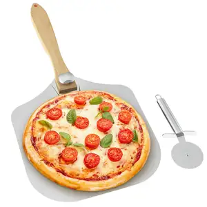 Foldable Pizza Peel With Pizza Rolling Knife Cutter Baking Accessories For Pizza