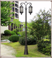 Lampadaire de jardin LED étanche de style européen classique, type lampadaire de rue antique, avec poteaux en aluminium