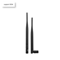 Antena WiFi Omnidireccional Vertical de Alta Ganancia de 2.4GHz y 5dBi, Modelo YS-R1 de Goma Negra ABS para Router Inalámbrico y Tarjeta de Red