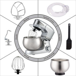 Chuyên nghiệp 5L thép không gỉ bát đứng máy trộn thức ăn cho nhà bếp điện hành tinh trộn bát bột móc phụ kiện - Product Image 5