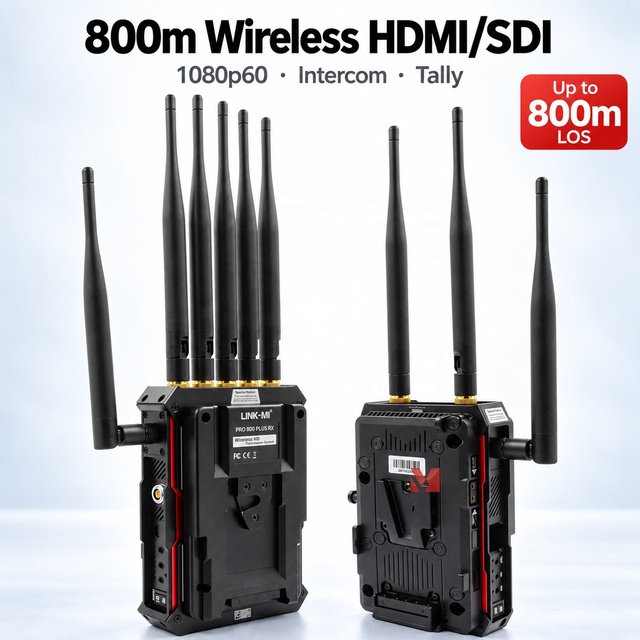 800m HDMI SDI Wireless Video Transmission System 1080P60 Zero Latency Video Link with Intercom Tally and Time Code