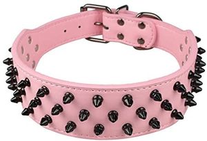 Spiked <span class=keywords><strong>Studded</strong></span> Leather Hunde halsband mit Leine, Rivet PU Leder Hunde halsbänder für Pit Bull - Product Image 6