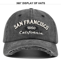 Gorra de Béisbol Vintage al por Mayor, Estilo Desgastado, San Francisco 1850 California, Bordada, con Borde Deshilachado, Ajustable, Unisex