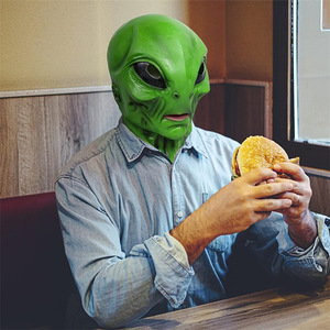 Realistic Full Face Halloween <strong>Mask</strong> Green <strong>Scary</strong> Latex Alien <strong>Mask</strong> for Adult - Product Image 6