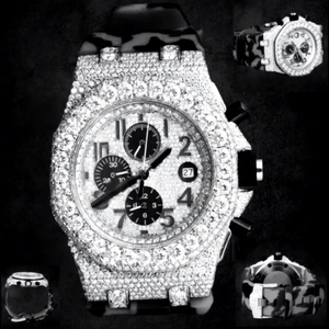 Elegante Reloj Cronógrafo de Acero Inoxidable y Moissanita para Hombre, Movimiento de Cuarzo, Resistente al Agua 10 Bar, Reloj Deportivo - Product Image 1