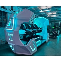 Cinéma VR 9D 4 places, à monnayeur, intérieur/extérieur, en métal et plastique, avec lunettes DPVR 4K, machine de jeu pour parc d'aventure, 100 jeux, 12M