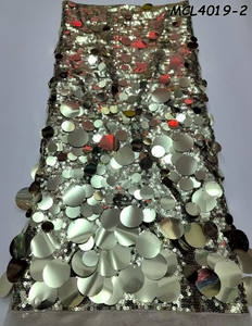 Diseño Novedoso, Ecológico, Sexy, Proveedor de Confianza, Tela de Malla con Encaje Festoneado, Lentejuelas Africanas de Nigeria, 5 Yardas, Alta Calidad, 100% - Product Image 2