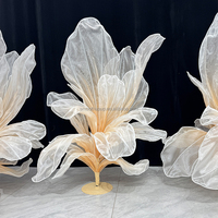 Décoration de table pour fête, maison, bureau, hôtel, nouveau produit, fleurs artificielles en gaze blanche, centres de table pour mariage