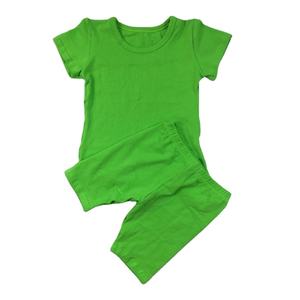 Conjuntos de Ropa para Niños al por Mayor de Verano, 40 Colores, Camisetas para Niñas y Niños, Conjuntos de Algodón Sólido para Bebés, Boutique de Ropa Infantil, Último Modelo - Product Image 5