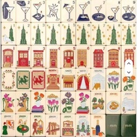 Mahjong American Green New York Empire State Building, style transfrontalier européen et américain, origine Taizhou Jiangsu