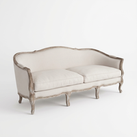 Fauteuil de salle à manger Sunzo Furniture au design moderne en bois massif sculpté à la main avec revêtement en lin respirant de qualité supérieure