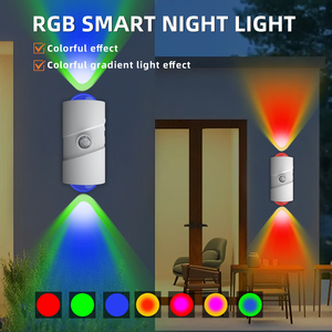 LED Light Wall Lamp Button <b>Controlled</b> Rechargeable Magnetic Design Dimmable 7-color <b>RGB</b> Sensor Night Light for Apartment Home - Product Image 6