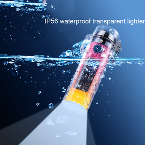 ไฟแช็คไฟฟ้าชนิด C แบบชาร์จไฟได้ไฟแช็คกลางแจ้งโปร่งใสกันน้ำ - Product Image 4