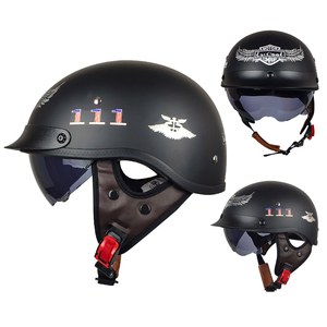 Casco rétro vintage ABS approuvé par le DOT Casques de vélo électrique demi-visage Casques de moto hommes femmes <span class=keywords><strong>taille</strong></span> XL état neuf - Product Image 5