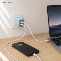 Adaptateur secteur USB-C Type-C PD3.0 à charge rapide 45 Watts pour ordinateur portable, téléphone portable, tablette, ordinateur portable, appareils électroniques portables