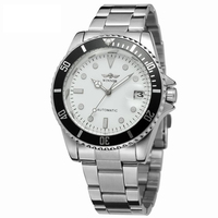 Jam Tangan Pria Baru Jam Tangan Tali Baja Tahan Karat Dial Besar Penunjuk Bercahaya Jam Tangan Mekanis Otomatis