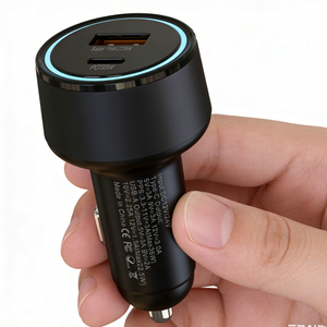 Chargeur de voiture métallique STW 3 ports 60W USB-C/USB-A PD/QC à charge rapide pour allume-cigare, compatible iPhone 17/16/15/14/13/12/11 Pro Max et iPad - Product Image 1