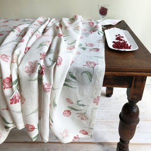 Mantelería de Lino con Estampado Floral, Tela de Lino Francés de Lujo, 100% Lino Puro, Mantel Personalizado para el Hogar y Bodas - Product Image 5