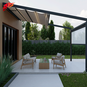 Hanrui personnalisé Auvent Pour cadre en aluminium <span class=keywords><strong>Pergola</strong></span> <span class=keywords><strong>Toile</strong></span> <span class=keywords><strong>Toile</strong></span> Tissu Auvent Couverture rétractable Toit motorisé - Product Image 4
