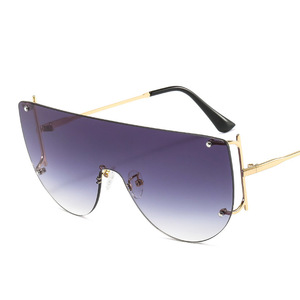 Nuevas Gafas de Sol Vintage para Mujer, Montura Metálica Cuadrada sin Aro, Protección UV400, Tamaño Grande, 2021 - Product Image 6