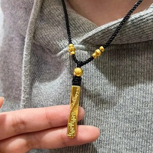 Colgante Dorado con Cuentas de la Suerte para Hombre, Cadena para Suéter Versátil 2023, Regalo de Cumpleaños para <span class=keywords><strong>Novio</strong></span> - Product Image 4