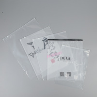 Sac en plastique avec Logo personnalisé 50, fermeture à glissière noire, Transparent mat givré PE PVC, sac en Poly à fermeture éclair pour emballage de vêtements