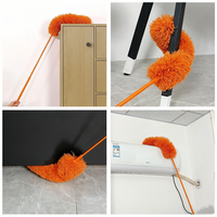 Ensemble de dépoussiéreurs télescopiques avec têtes interchangeables en plumes et microfibres pour le nettoyage des ventilateurs de plafond et des stores à grande hauteur