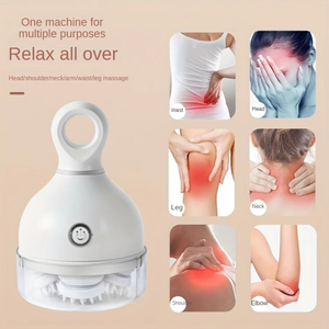 Herramientas de masaje de cabeza para el cuidado de la salud, dispositivo de masaje de Spa inalámbrico portátil de mano para el cuero cabelludo, 4 cabezas de silicona, masajeador de cabeza de pierna y cuello - Product Image 3